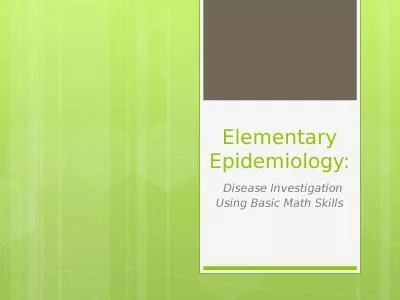 Elementary Epidemiology: