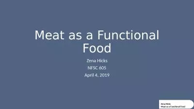 Meat as a Functional Food