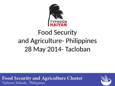 Food Security and Agriculture- Philippines