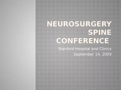 NEUROSURGERY Spine  Conference