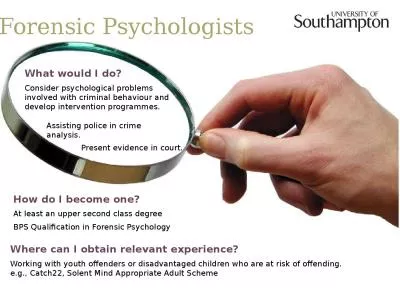 Forensic Psychologists What would I do?