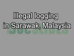 Illegal logging in Sarawak, Malaysia