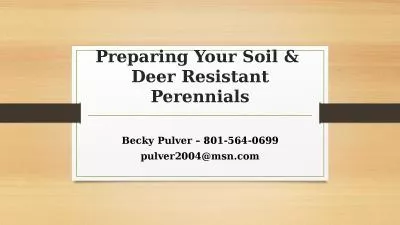 Preparing Your Soil &