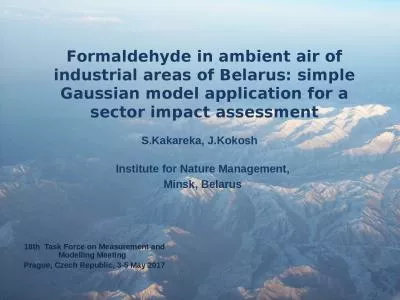Formaldehyde in ambient air of industrial areas of Belarus: simple Gaussian model