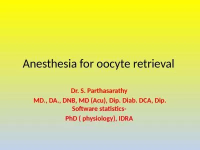 Anesthesia for  oocyte  retrieval