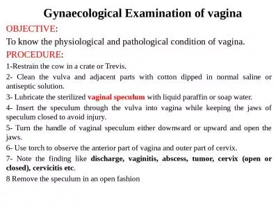 Gynaecological  Examination of vagina