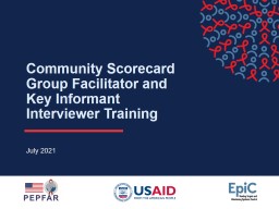 Community Scorecard Group Facilitator and Key Informant Interviewer Training
