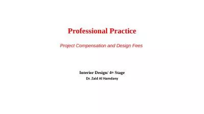 Professional Practice Project Compensation and Design Fees
