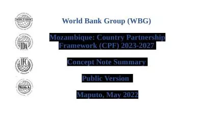World Bank Group (WBG)  Mozambique: Country Partnership Framework (CPF) 2023-2027