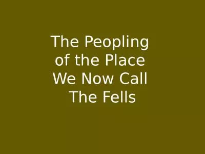 The Peopling  of the Place