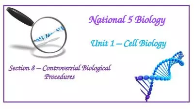 National 5 Biology  Unit 1 – Cell Biology