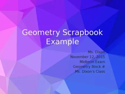 Geometry Scrapbook Example