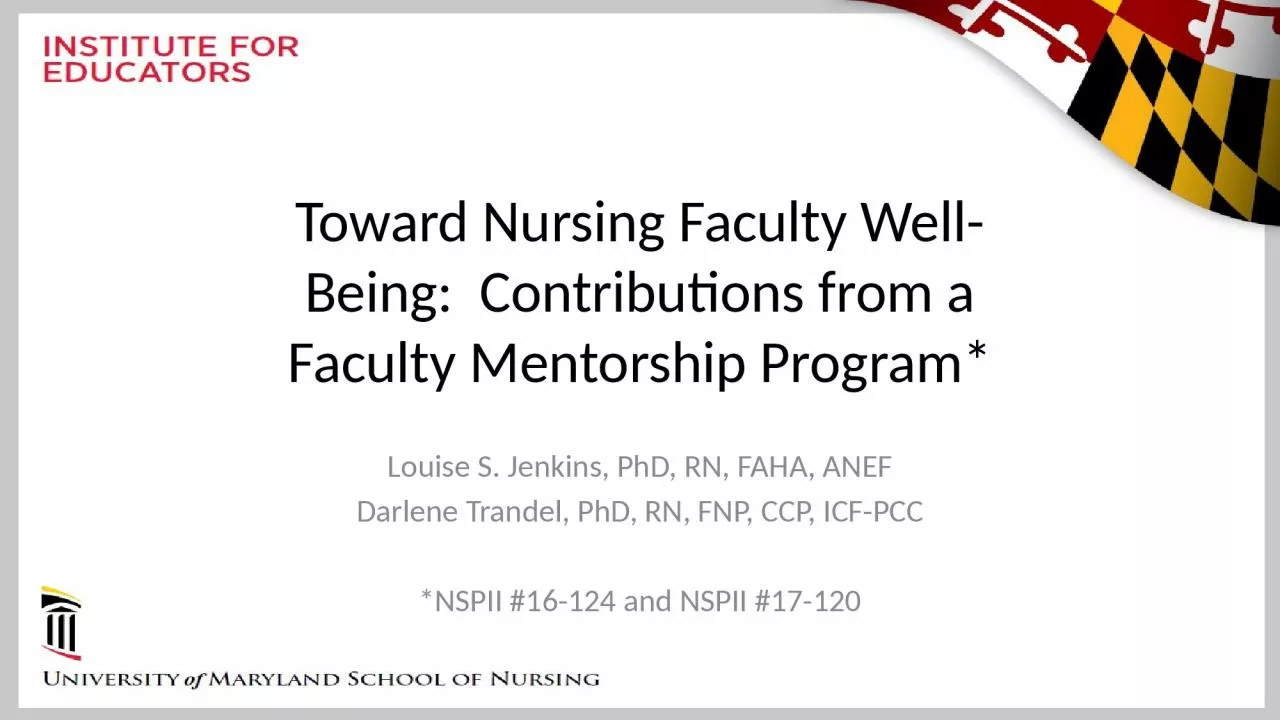 Toward Nursing Faculty Well-Being:  Contributions from a Faculty Mentorship Program*