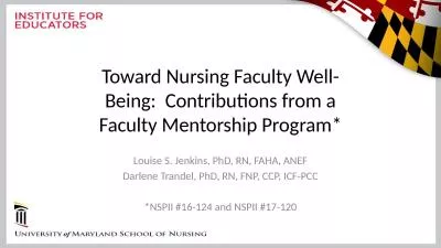 Toward Nursing Faculty Well-Being:  Contributions from a Faculty Mentorship Program*
