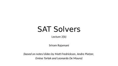 SAT Solvers Lecture 2(b)
