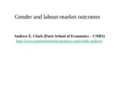 Gender and labour-market outcomes