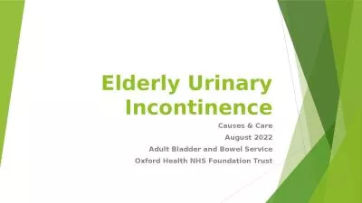 Elderly Urinary Incontinence