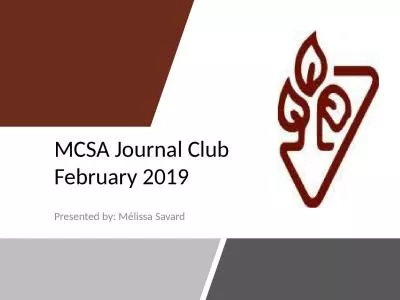 MCSA Journal Club February 2019
