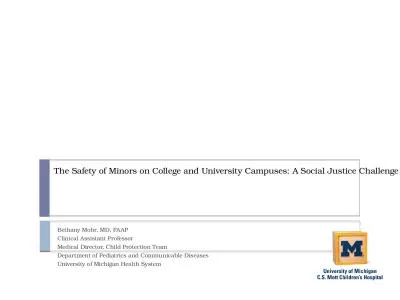 The Safety of Minors on College and University Campuses: A Social Justice Challenge