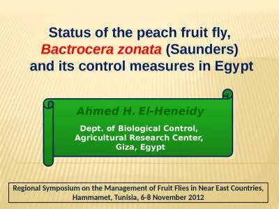 Ahmed H.   El-Heneidy Dept. of Biological Control,