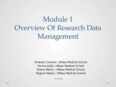 Module 1 Overview Of Research Data Management