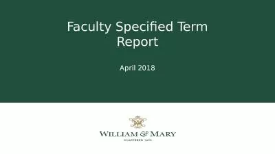 Faculty Specified Term Report
