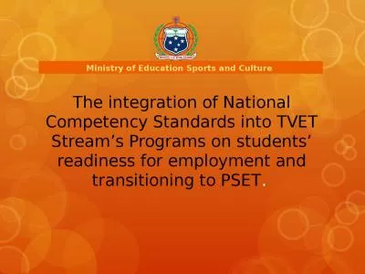 The integration of National Competency Standards into TVET Stream’s Programs on students’ readi