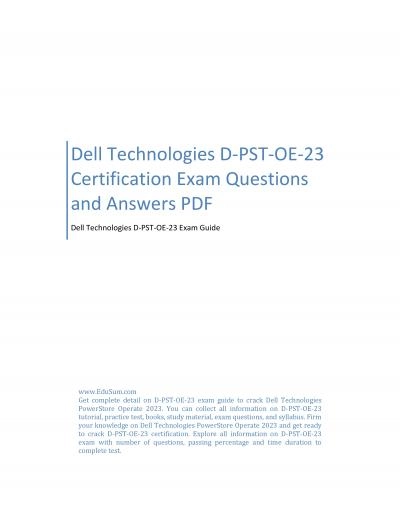 Dell Technologies D-PST-OE-23 Certification Exam Questions and Answers PDF