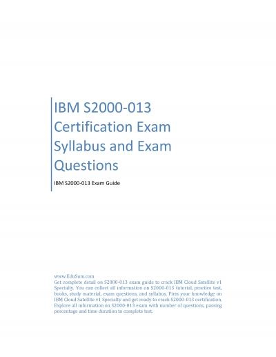 IBM S2000-013 Certification Exam Syllabus and Exam Questions