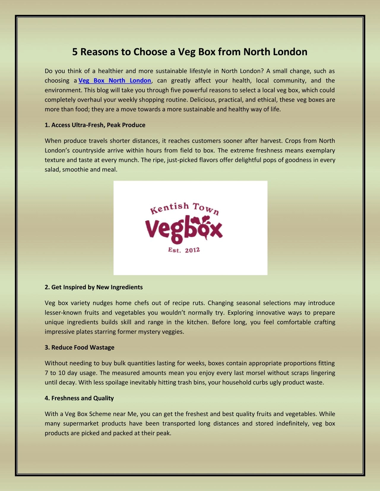 PDF-5 Reasons to Choose a Veg Box from North London