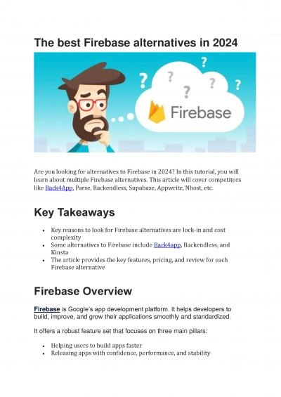 The best Firebase alternatives in 2024
