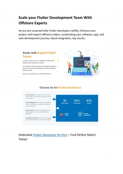 Scale your Flutter Development Team With Offshore Experts
