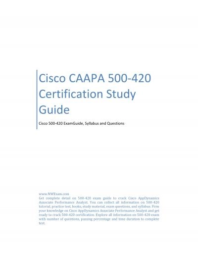 Cisco CAAPA 500-420 Certification Study Guide