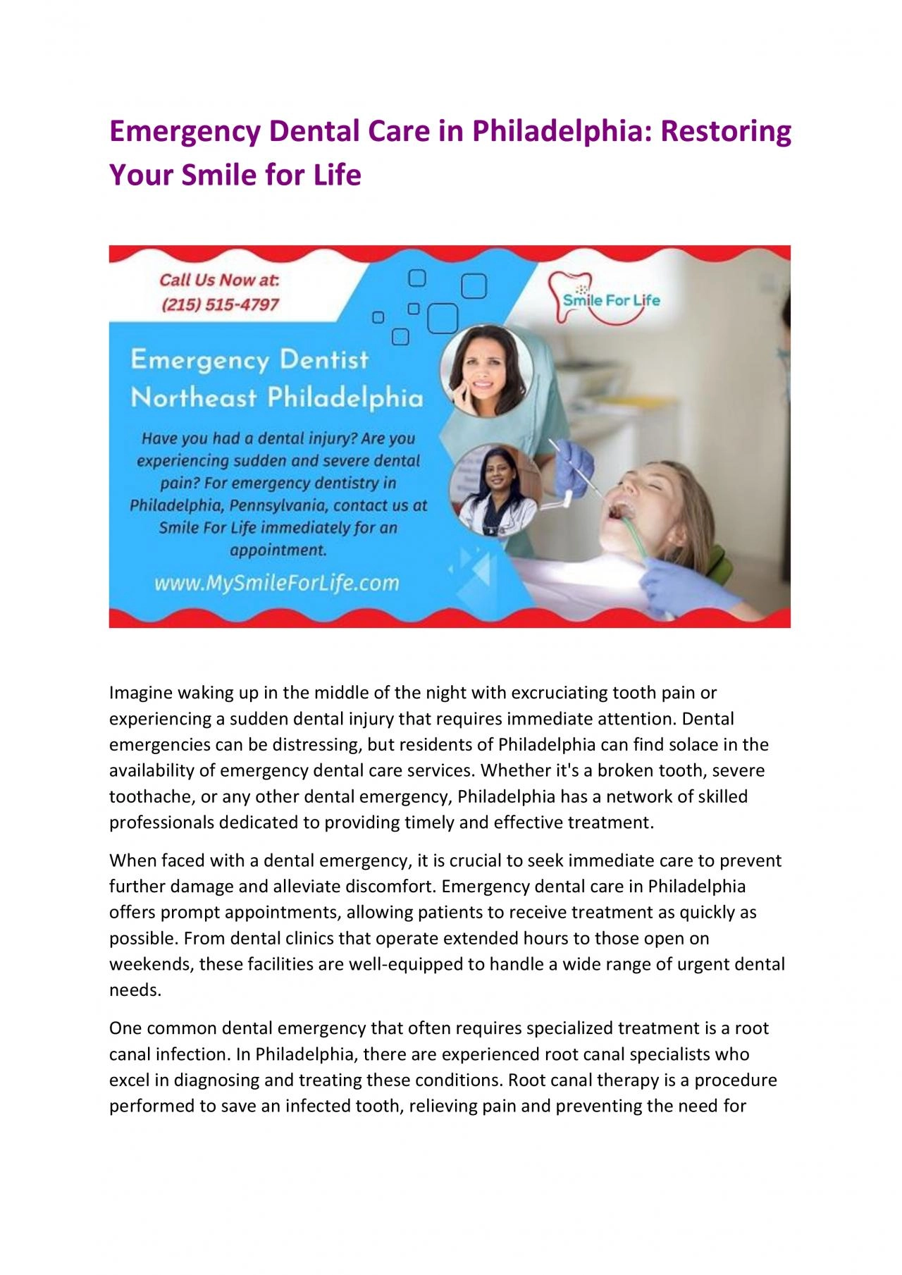 PDF-Emergency Dental Care in Philadelphia: Restoring Your Smile for Life