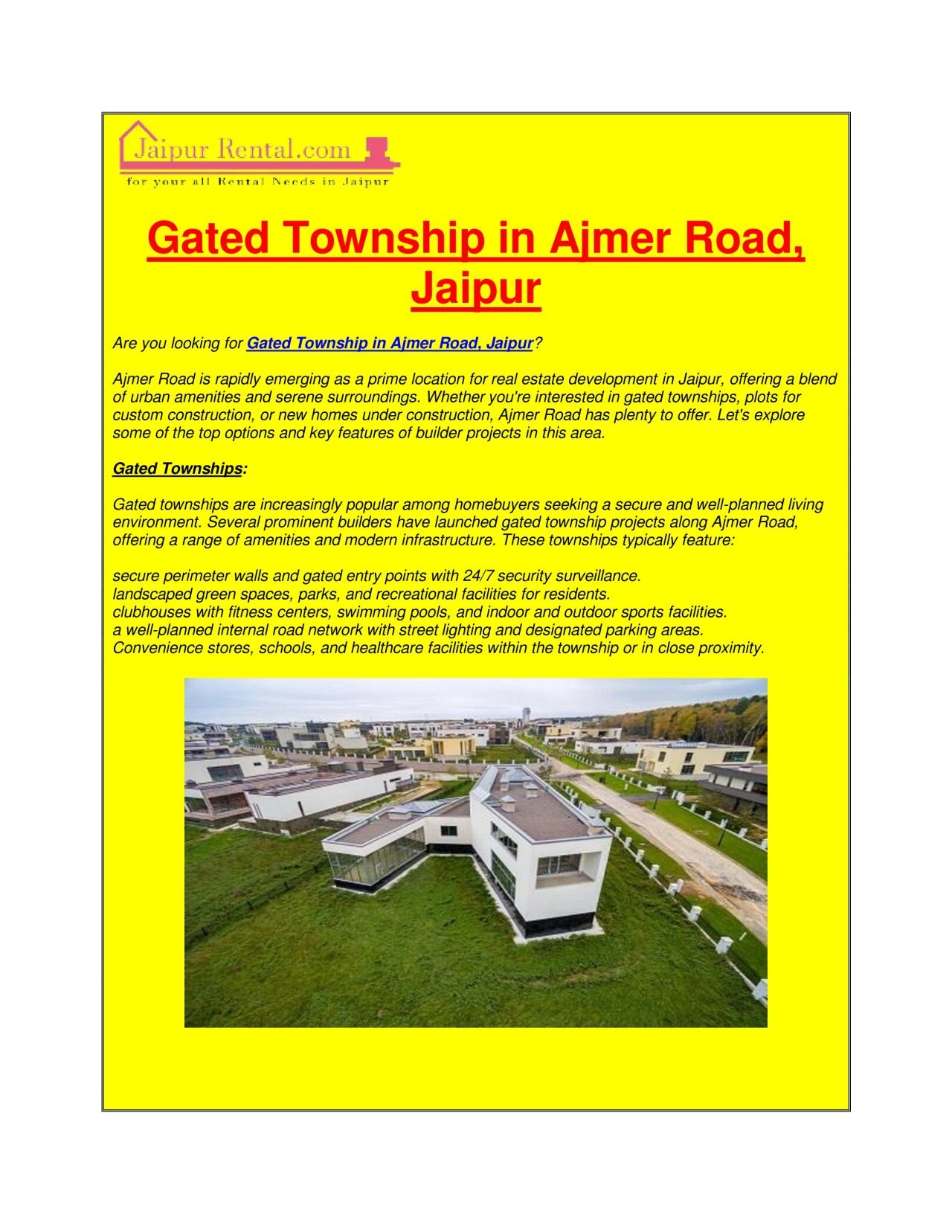 PDF-Gated Township in Ajmer Road, Jaipur