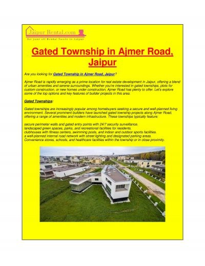 Gated Township in Ajmer Road, Jaipur