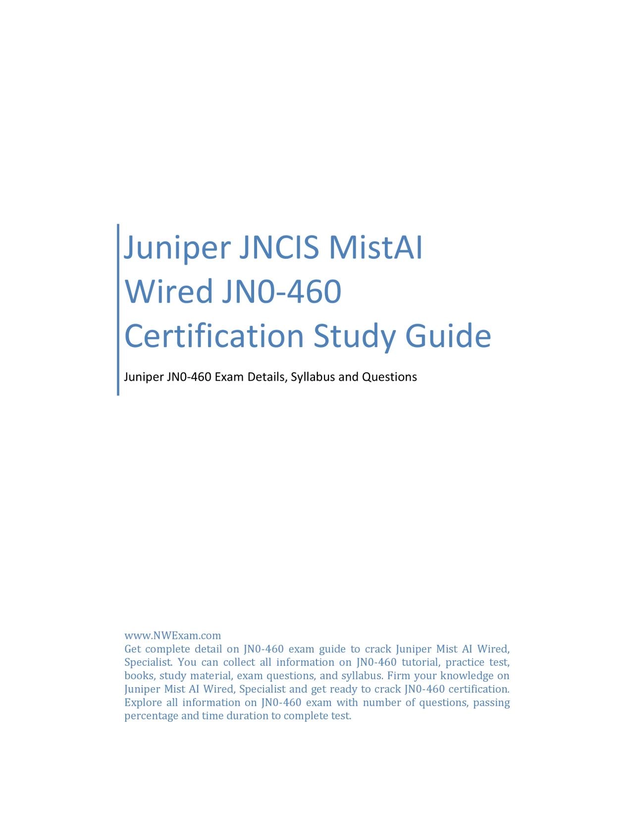 Juniper JNCIS MistAI Wired JN0-460 Certification Study Guide
