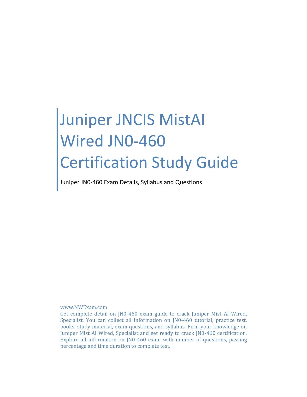 PDF-Juniper JNCIS MistAI Wired JN0-460 Certification Study Guide