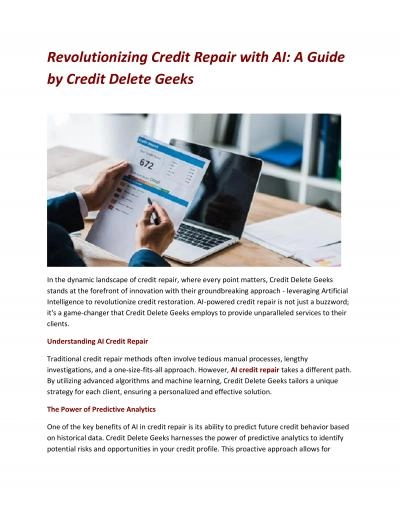 Revolutionizing Credit Repair with AI: A Guide by Credit Delete Geeks