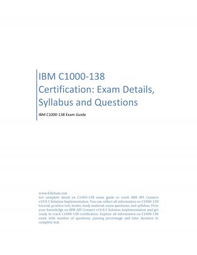 IBM C1000-138 Certification: Exam Details, Syllabus and Questions