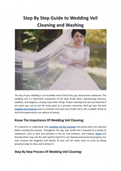 Step By Step Guide to Wedding Veil Cleaning and Washing - Hello Laundry
