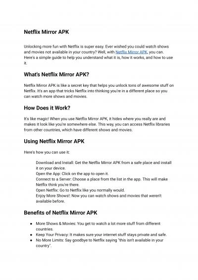 Netflix Mirror APK 