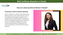 How can I attest my birth certificate in Sharjah?