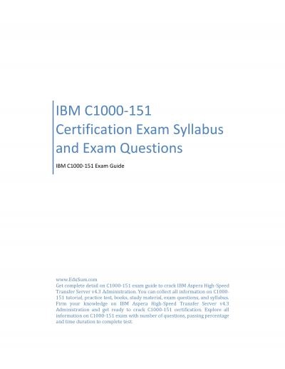 IBM C1000-151 Certification Exam Syllabus and Exam Questions