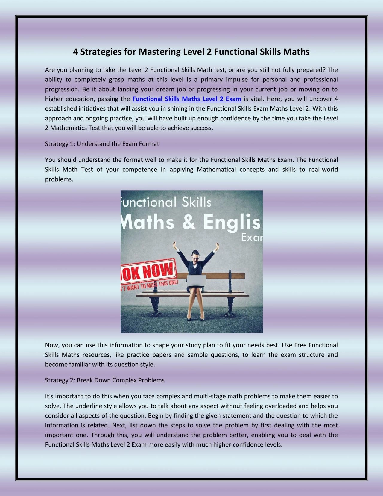 4 Strategies for Mastering Level 2 Functional Skills Maths