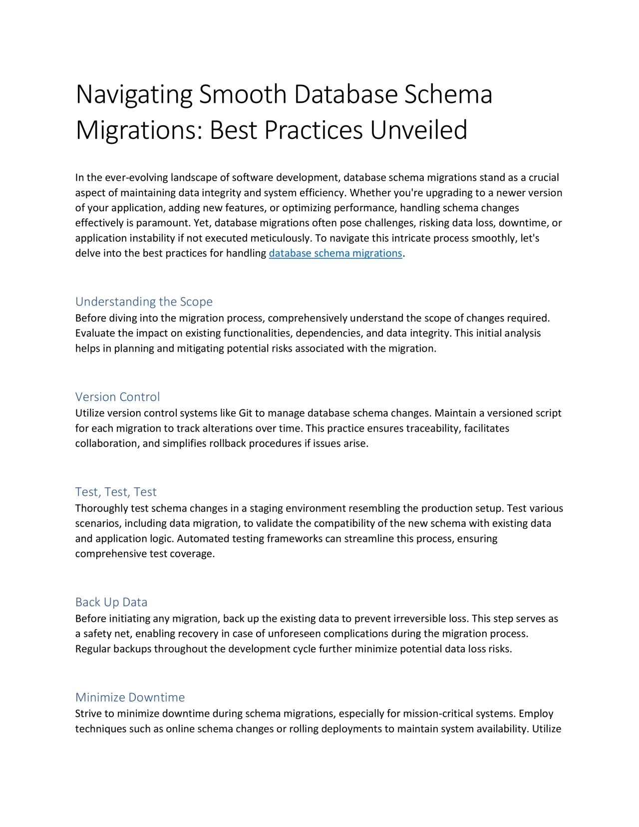 Navigating Smooth Database Schema Migrations: Best Practices Unveiled