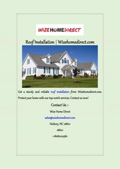 Roof Installation | Wizehomedirect.com