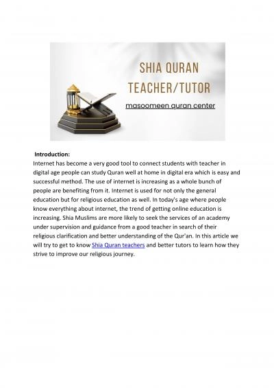 Shia Quran Teacher Online