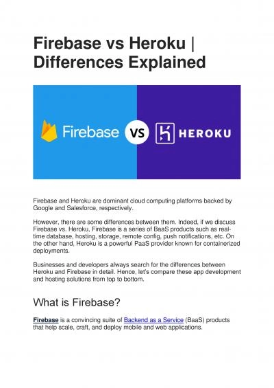 Firebase vs Heroku: Differences Explained