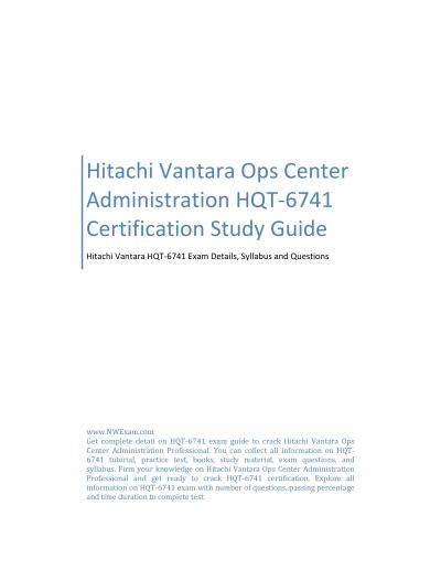 Hitachi Vantara Ops Center Administration HQT-6741 Certification Study Guide